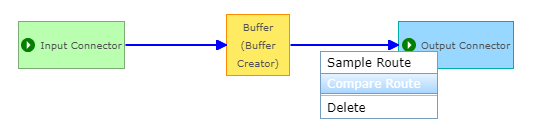 Second route selected in an example GeoEvent Service