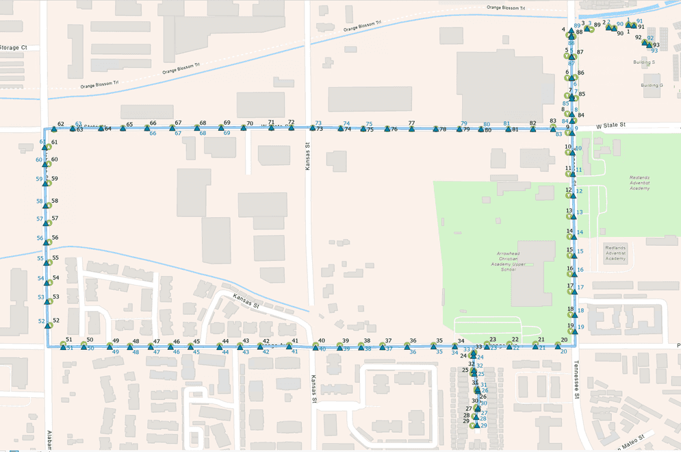  Snap to roads result 